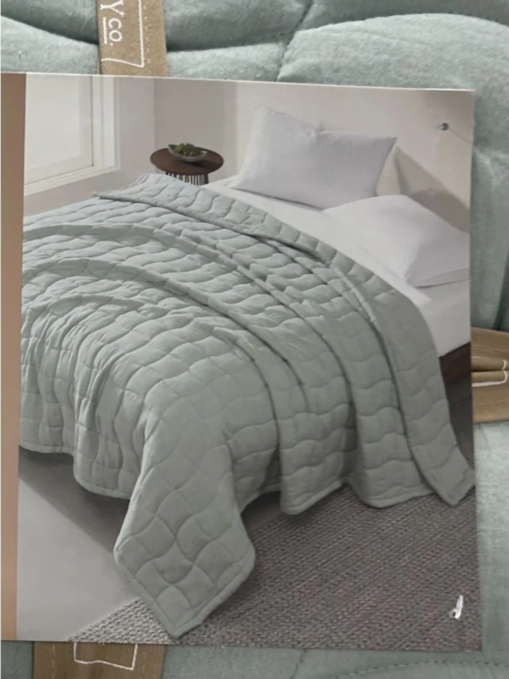 Bed Theory Gauze Matcha Green Queen Quilt 90”x90”
